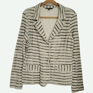 COPY - Elliott Lauren striped Grey black Blazer light jacket Cardigan size M